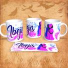 Caneca de Porcelana 325ml Decorada Orixás Ibejis