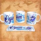 Caneca de Porcelana 325ml Decorada Orixás Ogum