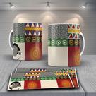 Caneca De Porcelana 325ml Decorada Tribal Tribal 2 Caneca De Porcelana 325ml Decorada Tribal Tribal 2