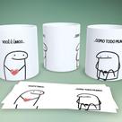 Caneca de Porcelana 325ML Flork Frases Estampa 20 Decorada Compatível com Micro-ondas Outras Marcas