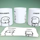 Caneca de Porcelana 325ML Flork Frases Estampa 21 Branco Outras Marcas