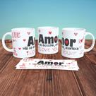Caneca de Porcelana 325ml Personalizada Casal Decorada Casal 8