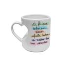 Caneca de Porcelana Alça Coração Frase Fé Deus Afasta Medos Caneca de Porcelana Alça Coração Frase Fé Deus Afasta Medos