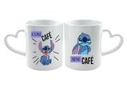 Caneca de porcelana Alça de coração café Stitch - 01unid