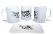 Caneca de Porcelana Branca Personalizada Coleção em 3D