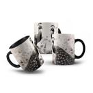 Caneca de Porcelana Casal de Pavão Abstrato Arte 325mL