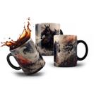 Caneca de Porcelana Cavaleiro Medieval Samurai Guerreiro