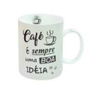 Caneca de porcelana com frases café 390ml