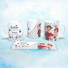 Caneca de Porcelana Decorada Divertidas Estampa 28 325ML Branco para Bebidas Quentes Outras Marcas