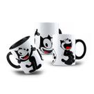 Caneca de Porcelana Desenho Antigo O Gato Félix e a Bolsa