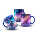 Caneca de Porcelana Espaço Atmosfera Astronauta Planetário