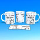 Caneca de Porcelana Flork Signos Libra 325ML Decorada Branca para Bebidas Outras Marcas