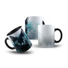 Caneca de Porcelana Gatinho Preto do Olho Claro Black Cat