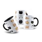Caneca de Porcelana Gato Gatinhos Gateira Cat Felizes 325mL
