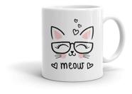 Caneca De Porcelana Gato Meow