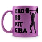 Caneca de Porcelana Glitter Roxo para exercício funcional - Presente Ideal