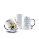 Caneca de Porcelana Pássaros Bellbird Araponga Ave 325mL
