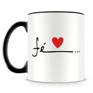 Caneca de Porcelana Personalizada com a Palavra 'Fé' - Modelo 1
