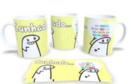 Caneca de Porcelana Personalizada Flork Amarela Familia Frases Engraçadas