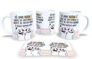 Caneca de Porcelana Personalizada Flork Amizades Com Frases Engraçadas, Divertidas e Deboche