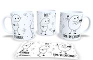 Caneca de Porcelana Personalizada Flork Desenrola Bate Tomar um Cafezinho