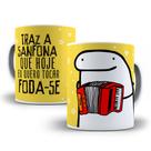 Caneca de porcelana personalizada FLORK engraçada - Traz a sanfona que hoje eu quero tocar o f*da-se Caneca de porcelana personalizada FLORK engraçada - Traz a sanfona que hoje eu quero tocar o f*da-se