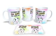 Caneca de Porcelana Personalizada Flork Frases Engraçadas, Deboche Pack5