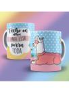 Caneca de Porcelana Personalizada Lhama Fecho os olhos para essa porra 325ml