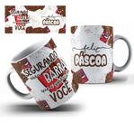 Caneca De Porcelana Personalizada Pascoa Chocolate