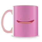 Caneca de Porcelana Pokémon Ditto com Alça Rosa - 325ml