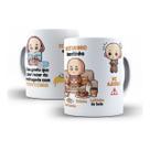 Caneca De Porcelana Preguiça De Rezar Frei Gilson Presente 325ml
