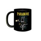 Caneca de Porcelana Preta Banda Paramore Rock Anos 2000