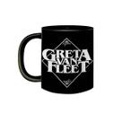 Caneca de Porcelana Preta Greta Van Fleet Banda de Hard Rock