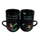 Caneca de porcelana Preta Kit com 5Pequeno Principe 200ML