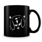 Caneca de Porcelana Preta Trabalho Duro Pelo Meu Cachorro - 325ml