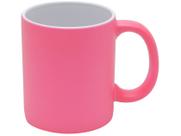 Caneca De Porcelana Rosa Pink Fosco Veludo P Chá Café 350ml
