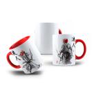 Caneca de Porcelana Samurai Guerreiro Passado e Futuro 325mL