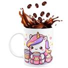 Caneca de Porcelana Unicórnio Cute 325ml Coffee Face