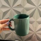 Caneca de porcelana verde branca vermelha 330ml grande decorada para café chá leite presente com alça xícara xicara list - Caneca de porcelana verde branca vermelha 330ml grande decorada para café chá leite presente com alça xícara xicara list -