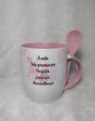 Caneca de porcelanato com colher
