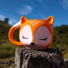 Caneca de Raposa Raposinha Fofa 300 ML 3D Cerâmica Enfeite