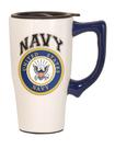 Caneca de viagem de cerâmica Spoontiques Navy Cup 500 ml Hot Cold Bev