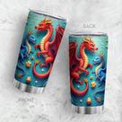 Caneca de viagem Oasisdream Tumbler 600 ml com estampa de dragão