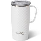 Caneca de viagem Swig Life 650 ml isolada com alça e tampa, bola de golfe