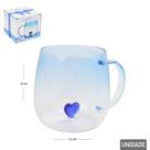 Caneca de Vidro Borossilicato 400ml com Coração 3D