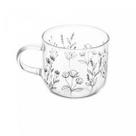 Caneca de Vidro Borossilicato com Estampa Floral - 120ml - Conjunto com 6 Unidades