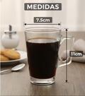 Caneca de Vidro Café Chá Cappuccino Xícara Transparente 265ml