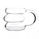 Caneca de Vidro Cloud 430ml Design Moderno para Bebidas Quentes e Frias Nadir