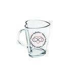 Caneca de Vidro com Suporte de Madeira - Amor Infinito - Desembrulha