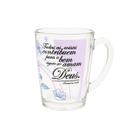 Caneca De Vidro Frases Motivacionais De Fé Para Café Chá 350ml -